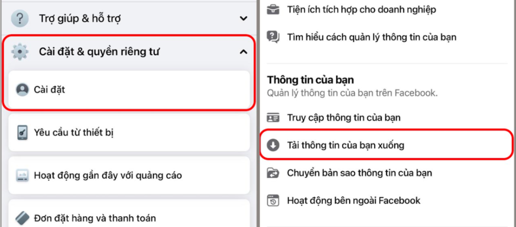 Tải thông tin cá nhân trên iPhone